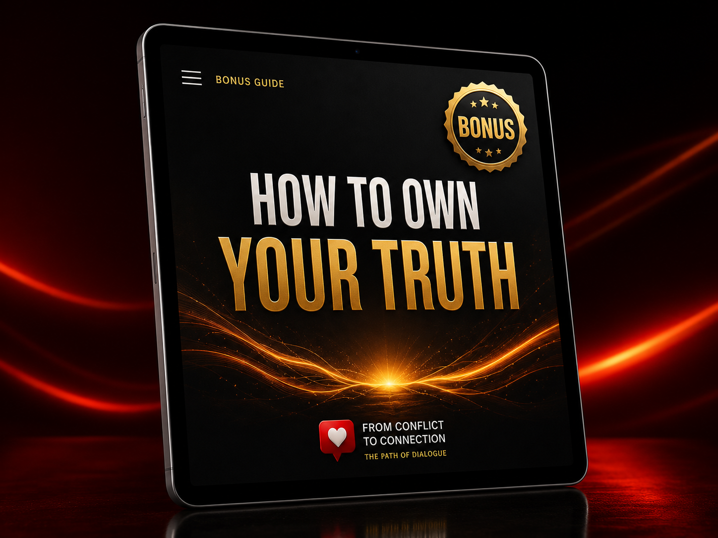 Bonus guide How to Own Your Truth ebook mockup
